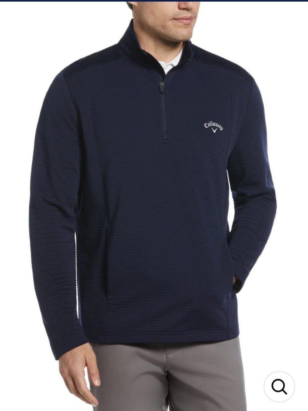 Callaway Mens Navy Ottoman 1/4 Zip Golf Pullover Ribbed Knit Sweater XX-Large